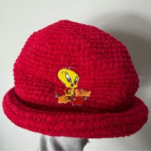 Vintage Tweety Bird Warner Brothers Toddler Baby Bucket Hat Knit deadstock